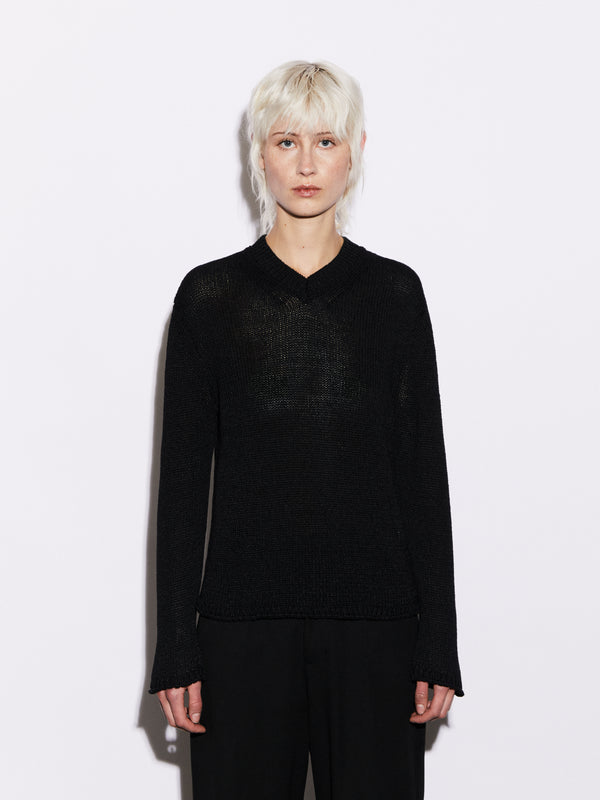 Scollo a V in Lino e Seta