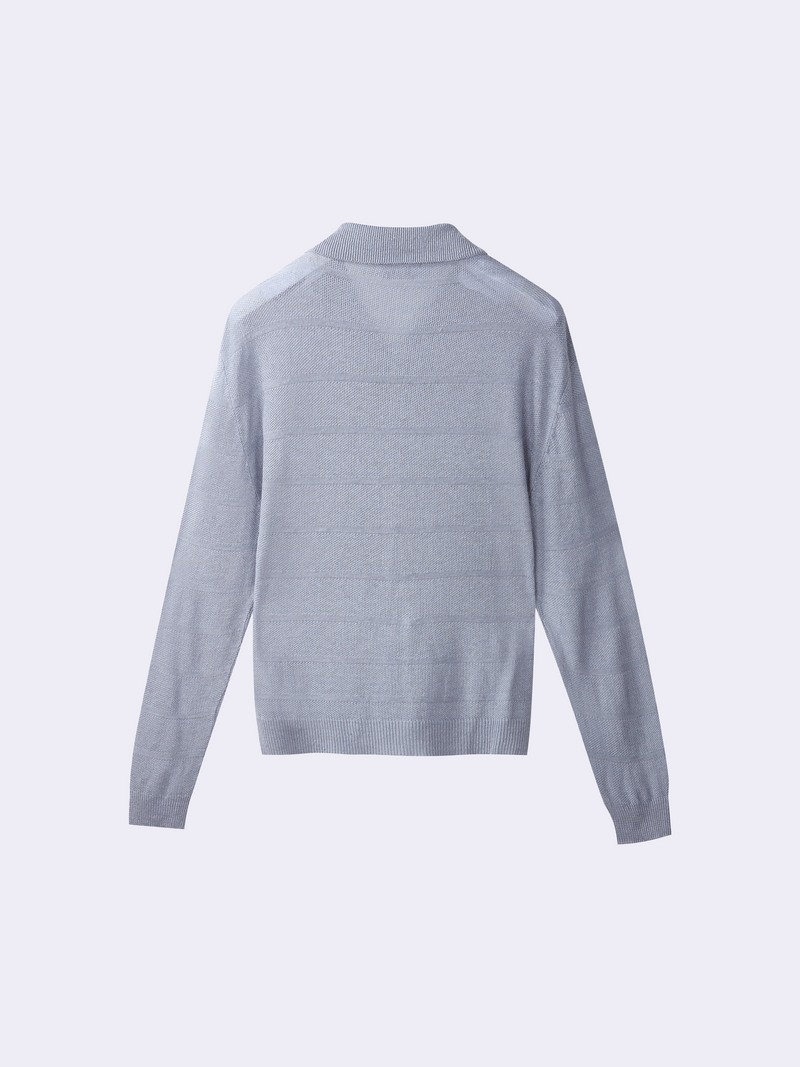 Giacca zip in Lino in punto chicco di riso