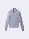 Giacca zip in Lino in punto chicco di riso