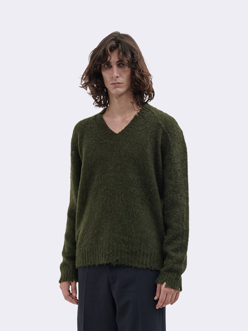 Scollo a V garzato in misto Alpaca