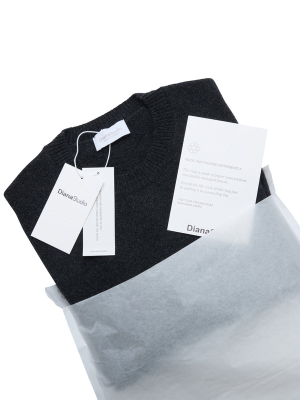 Rundhalspullover aus 100 % regeneriertem Kaschmir