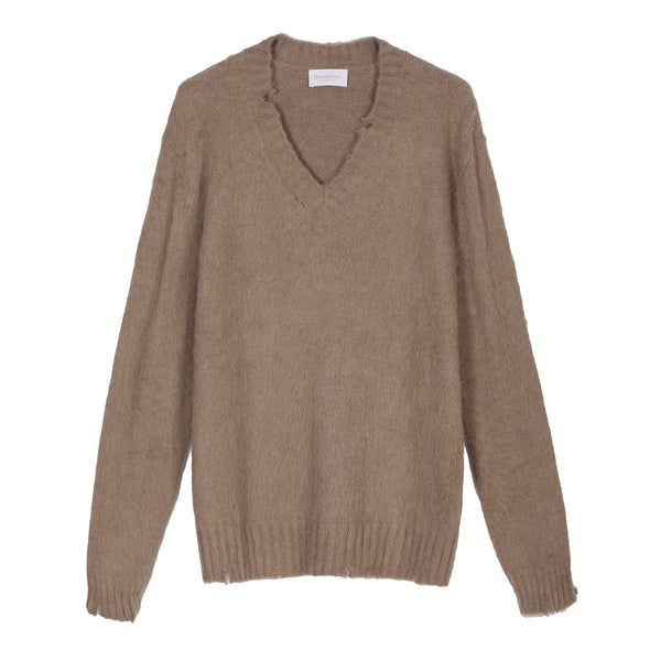 Scollo a V garzato in misto Alpaca