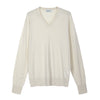 Scollo a V in Lana Merino extrafine e Cotone organico