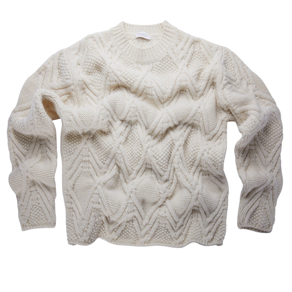 Girocollo a trecce in Lana Shetland