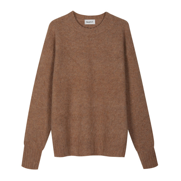 Girocollo garzato in Lana Merino bottonata