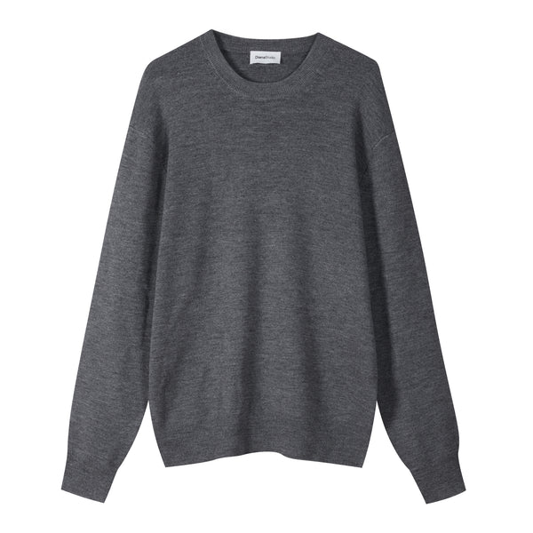 Technical crew neck in plain knit