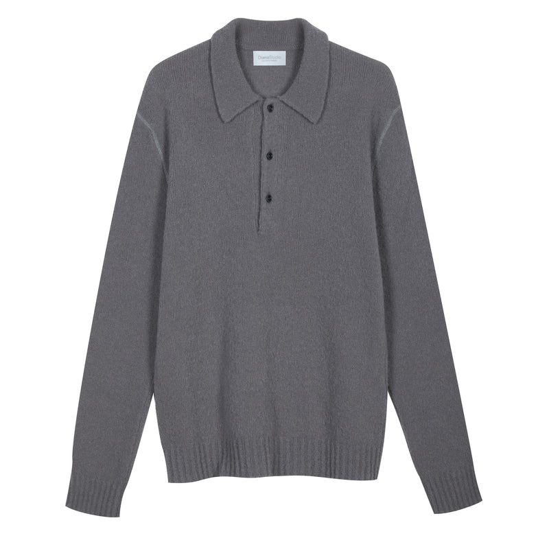 Polo aus Merino-Bouclé-Wolle