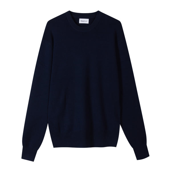 Technical crew neck in plain knit