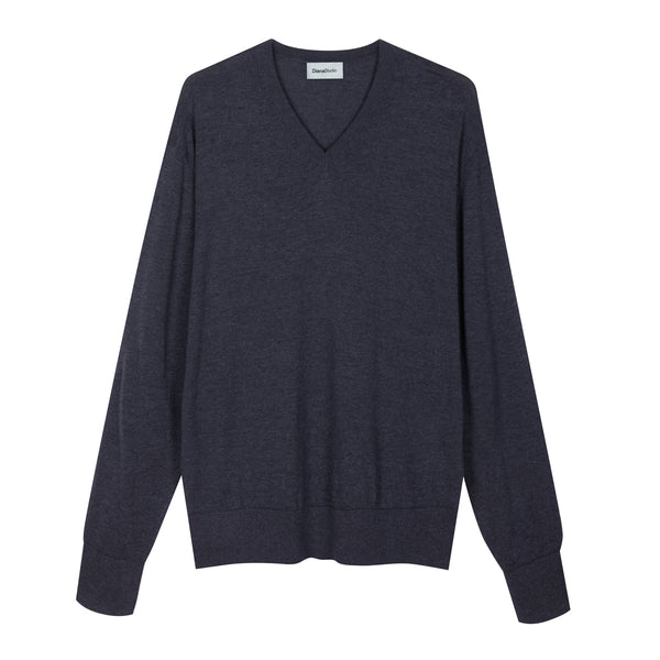 Scollo a V in Lana Merino extrafine e Cotone organico