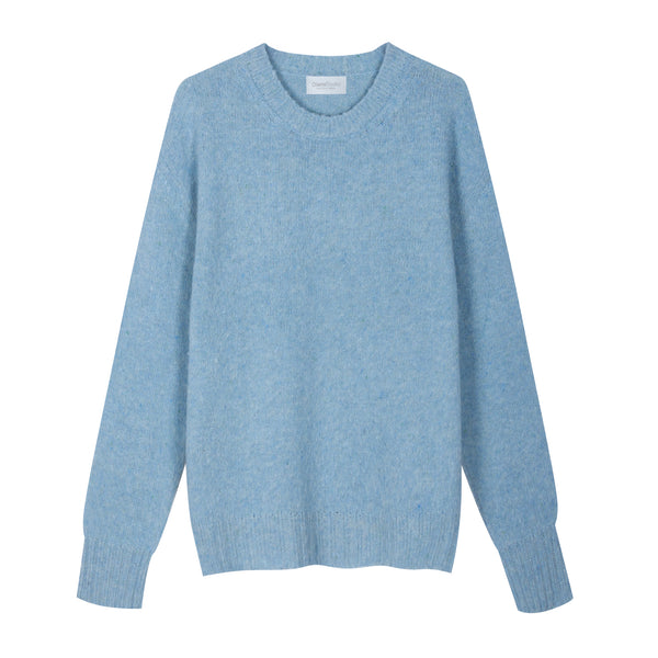 Girocollo garzato in Lana Merino bottonata