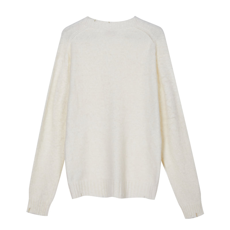 Scollo a V garzato in misto Alpaca