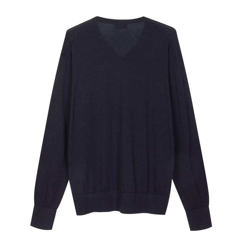 Scollo a V in Lana Merino extrafine e Cotone organico