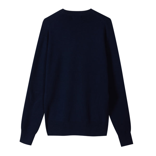 Technical crew neck in plain knit