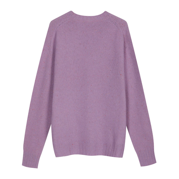 Girocollo garzato in Lana Merino bottonata