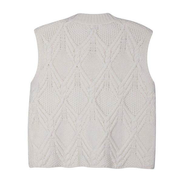 Gilet a trecce in Lana Shetland