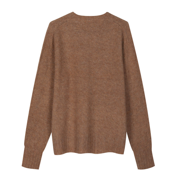 Girocollo garzato in Lana Merino bottonata