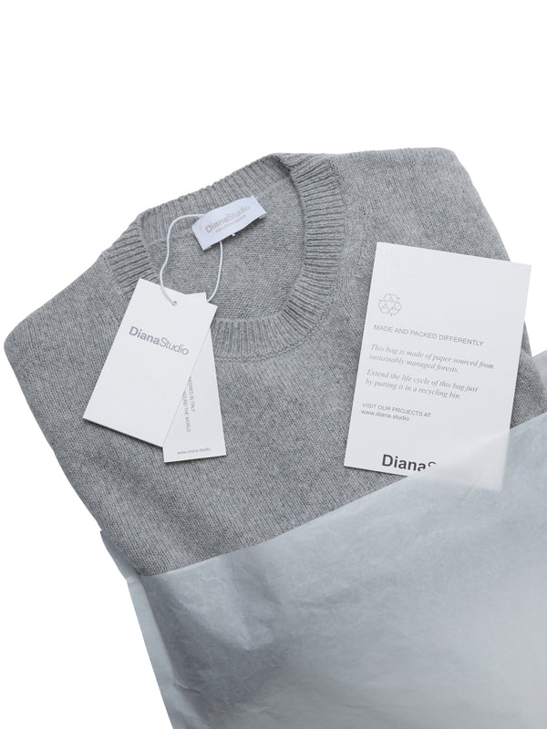 Rundhalspullover aus 100 % regeneriertem Kaschmir