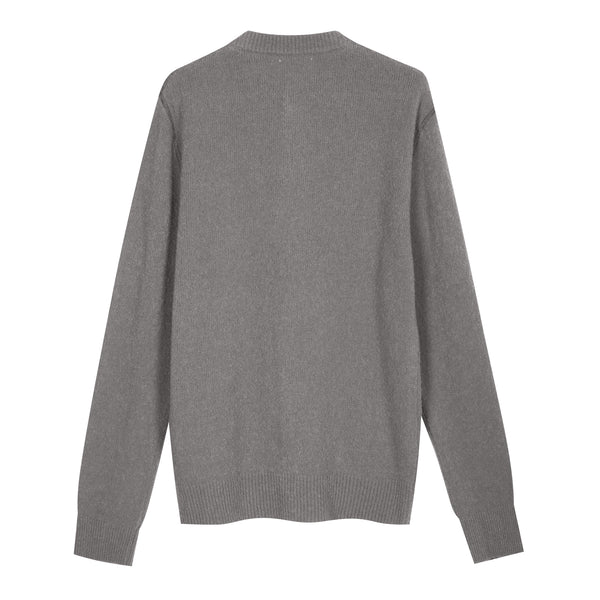 Merino wool blend cardigan with henley collar
