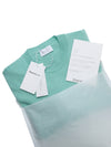 Girocollo Cropped in 100% Cashmere rigenerato Verde Acqua