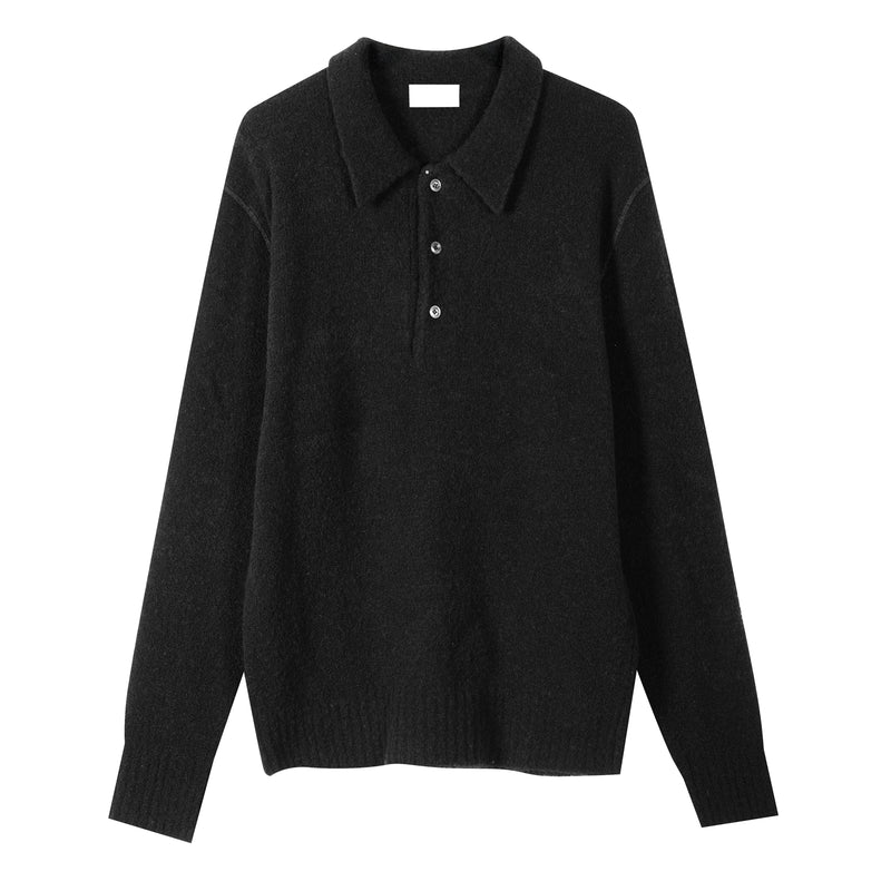 Polo aus Merino-Bouclé-Wolle