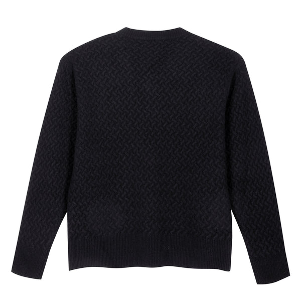 Scollo a V in punto canestro in Cashmere e Lana