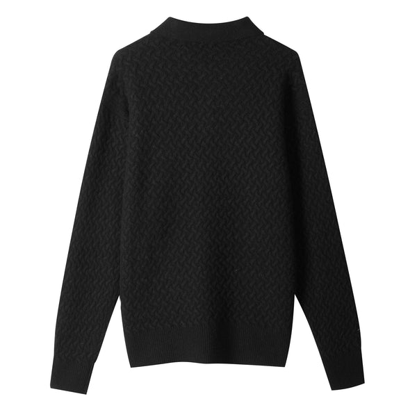 Polo in punto canestro in Cashmere e Lana