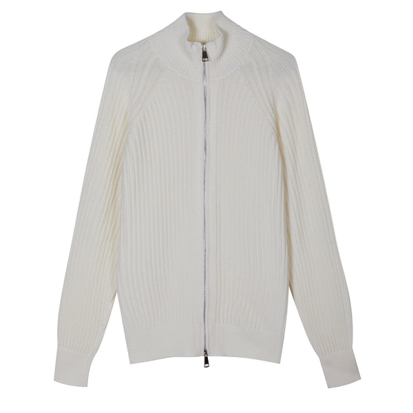 Giacca zip in Lana Merino