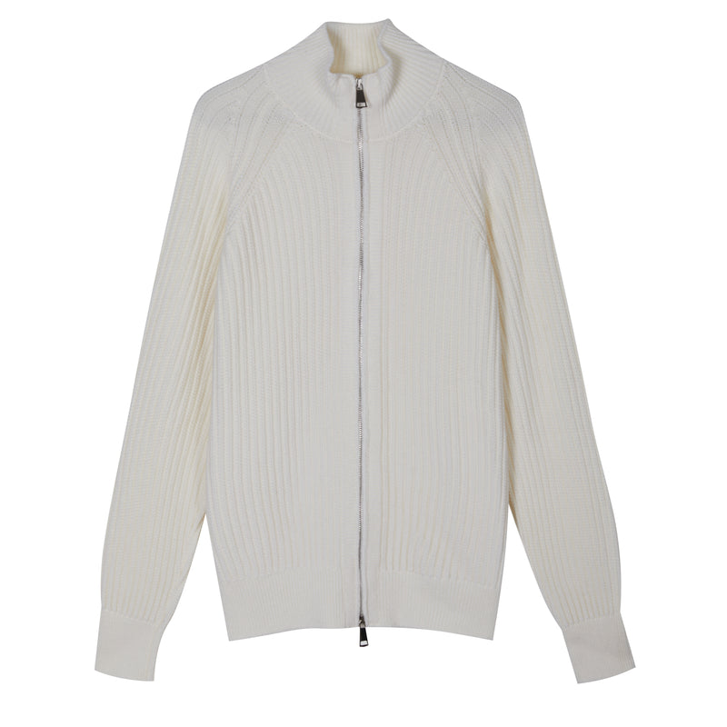 Giacca zip in Lana Merino extrafine