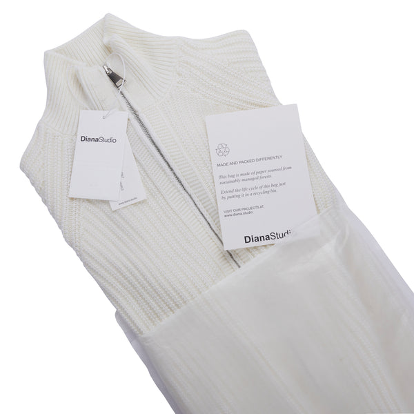 Giacca zip in Lana Merino