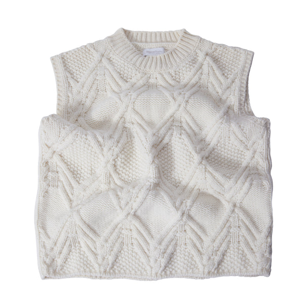 Gilet a trecce in Lana Shetland