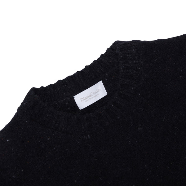 Girocollo garzato in Lana Merino bottonata