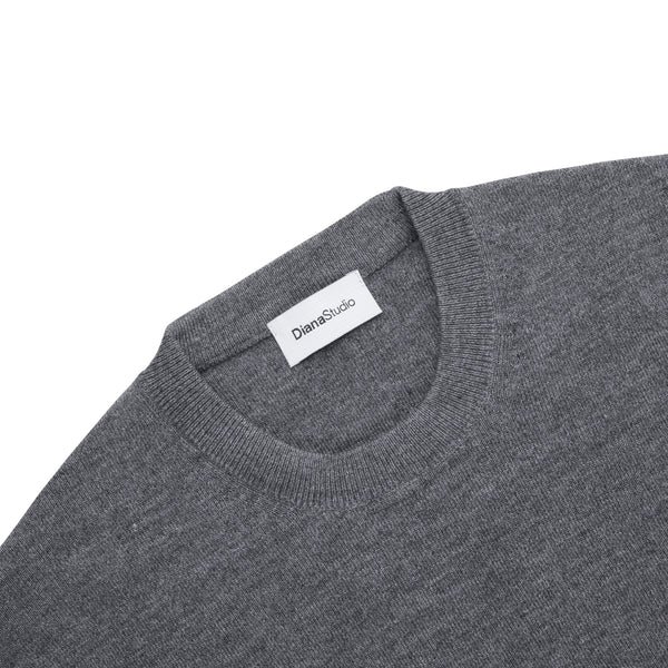 Technical crew neck in plain knit