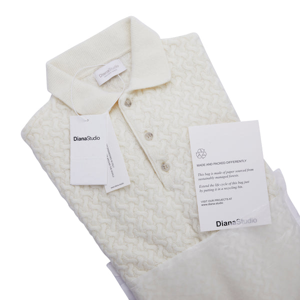 Polo in punto canestro in Cashmere e Lana