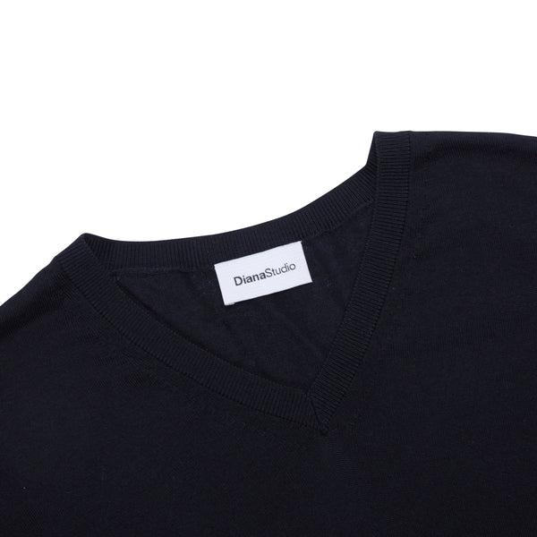 Scollo a V in Lana Merino extrafine e Cotone organico