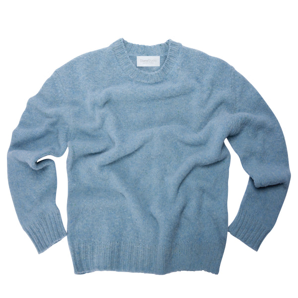 Girocollo garzato in Lana Merino bottonata