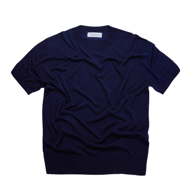 T-shirt in maglia in Lyocell - Variante Blu Navy - Immagine 6