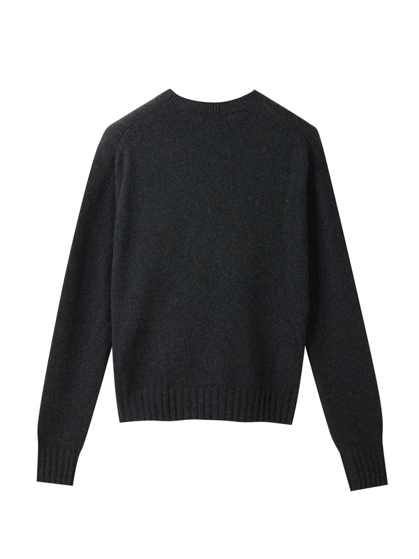 Rundhalspullover aus 100 % regeneriertem Kaschmir