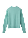 Girocollo Cropped in 100% Cashmere rigenerato Verde Acqua