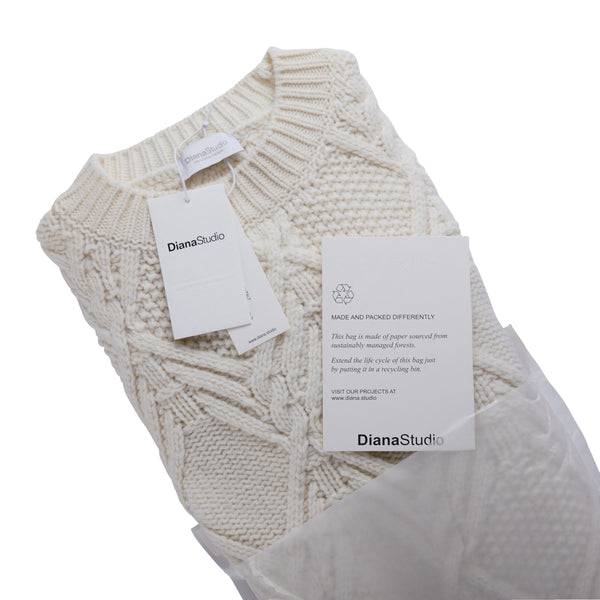 Girocollo a trecce in Lana Shetland