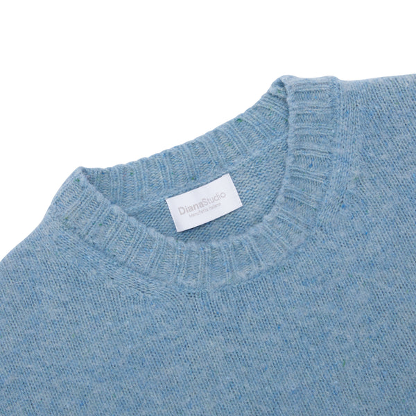 Girocollo garzato in Lana Merino bottonata