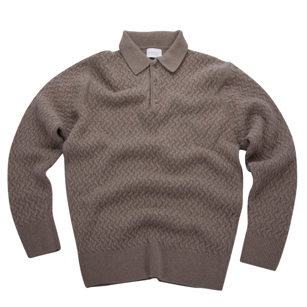 Polo in punto canestro in Cashmere e Lana
