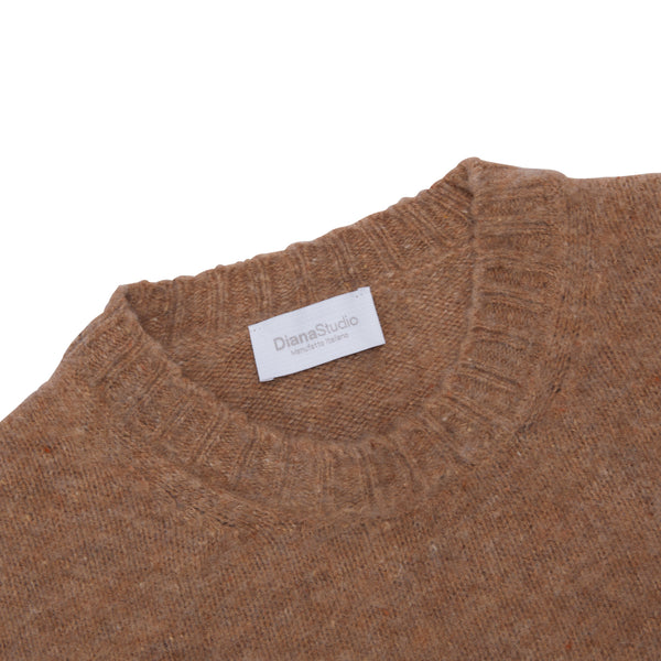 Girocollo garzato in Lana Merino bottonata