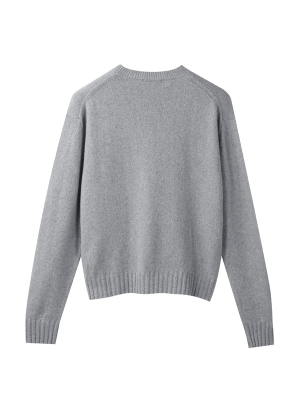 Rundhalspullover aus 100 % regeneriertem Kaschmir