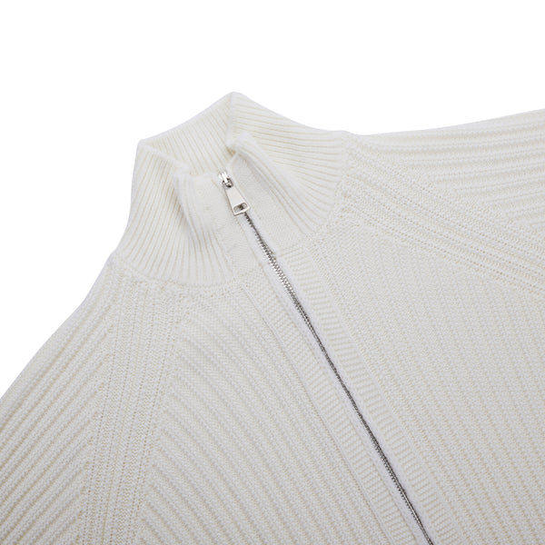 Giacca zip in Lana Merino