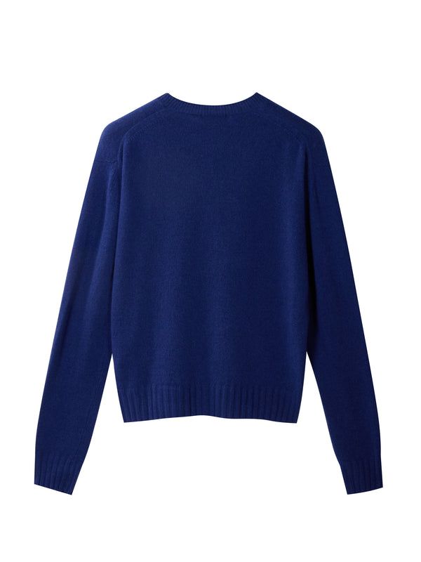 Rundhalspullover aus 100 % regeneriertem Kaschmir