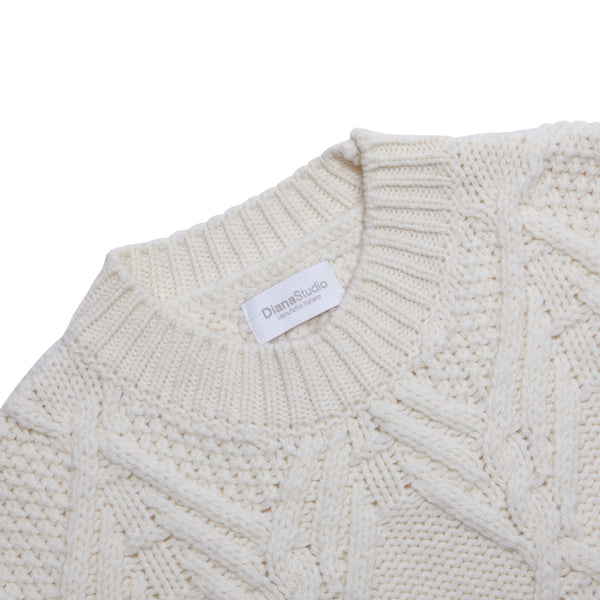 Gilet a trecce in Lana Shetland