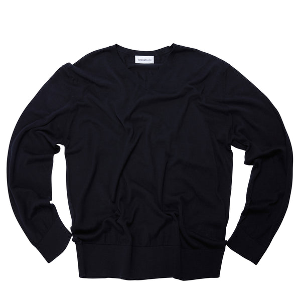 Scollo a V in Lana Merino extrafine e Cotone organico