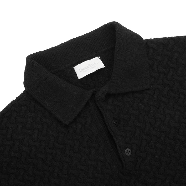 Polo in punto canestro in Cashmere e Lana