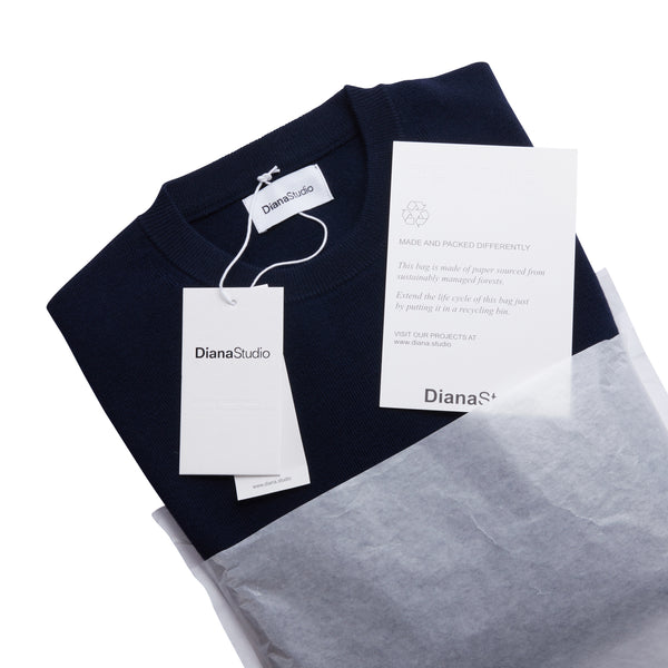 Technical crew neck in plain knit