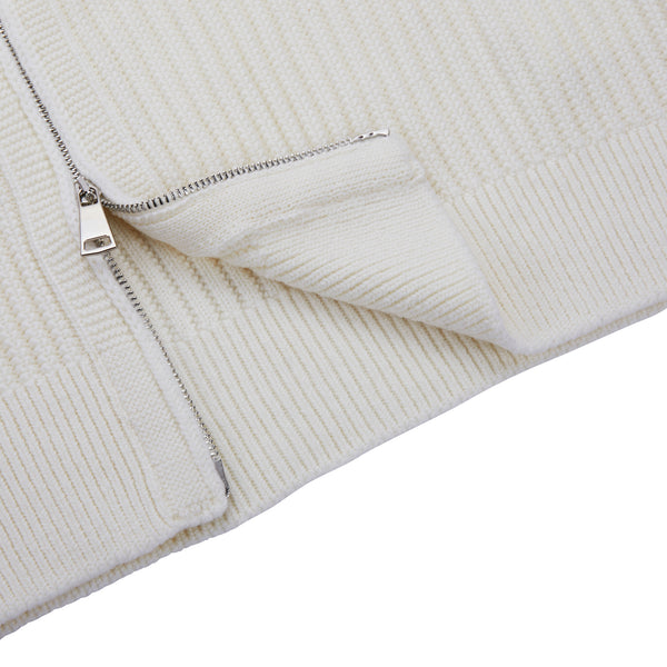 Giacca zip in Lana Merino